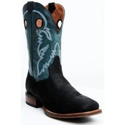 Buy 🔔 Dan Post Men's Leon Crazy Horse Performance Leather Western Boot - Broad Square Toe Black/blue ⌛