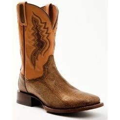 Deals 🛒 Dan Post Men's Exotic Water Snake Western Boot - Broad Square Toe Black/brown 🎉