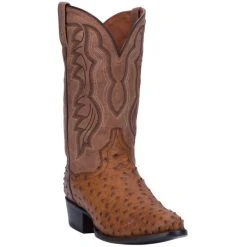 Best Pirce โจ Dan Post Men's Tempe Full Quill Ostrich Cowboy ๐ฅพ Boots - Medium Toe Saddle Tan โญ