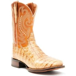 Best deal ๐ Dan Post Men's Tan Caiman Belly Western ๐ฅพ Boots - Broad Square Toe โ
