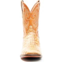 Best deal 🎉 Dan Post Men's Tan Caiman Belly Western 🥾 Boots - Broad Square Toe ⌛ -western boots Shop unnamed file 1103