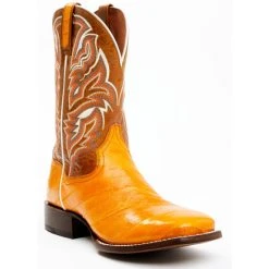 Brand new 🥰 Dan Post Men's Buttercup Eel Exotic Western 🥾 Boots - Broad Square Toe Brown 🥰