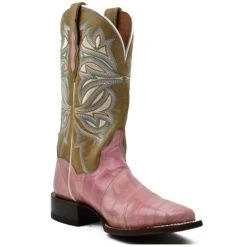 Hot Sale 🎁 Dan Post 👩 Women's Eel Exotic Western 🥾 Boots - Broad Square Toe Pink 💯