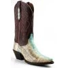 Outlet ⌛ Dan Post 👩 Women's Watersnake Western 🥾 Boots - Snip Toe Green/silver 🌟 -western boots Shop unnamed file 1184