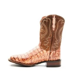 Budget 💯 Dan Post Men's Tan Caiman Belly Western 🥾 Boots - Broad Square Toe 🌟 -western boots Shop unnamed file 1237