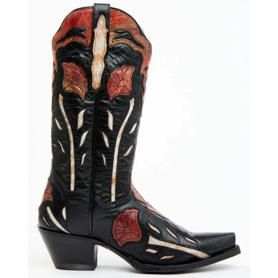 Deals π Dan Post π© Women's Alyssia Floral Leather Tall Western π₯Ύ Boots - Snip Toe Black 𧨠4 Deals π Dan Post π© Women's Alyssia Floral Leather Tall Western π₯Ύ Boots - Snip Toe Black 𧨠- Image 2