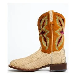 Cheapest ✔️ Dan Post Men's Exotic Sea Bass Skin Western 🥾 Boots - Broad Square Toe Brown 🔔 -western boots Shop unnamed file 141