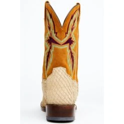 Cheapest ✔️ Dan Post Men's Exotic Sea Bass Skin Western 🥾 Boots - Broad Square Toe Brown 🔔 -western boots Shop unnamed file 143