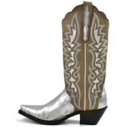 Deals ⌛ Dan Post 👩 Women's Eel Exotic Western Boot - Snip Toe Silver 👏 -western boots Shop unnamed file 184