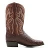 Best Sale 😉 Dan Post Men's 12" Hand Ostrich Quill Exotic Western 🥾 Boots Brown 🤩