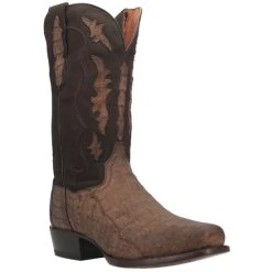 Wholesale ✔️ Dan Post Men's Stalker Exotic Caiman Western Boot - Square Toe Taupe 🧨