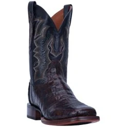 Cheap 👍 Dan Post Men's Kingsly Caiman Leather Western 🥾 Boots - Broad Square Toe Brown ❤️