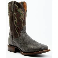 Deals 🤩 Dan Post Men's Hand Ostrich Quill Western 🥾 Boots - Broad Square Toe Grey ❤️