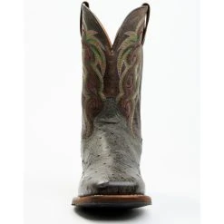 Deals 🤩 Dan Post Men's Hand Ostrich Quill Western 🥾 Boots - Broad Square Toe Grey ❤️ -western boots Shop unnamed file 366