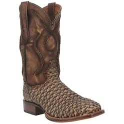 New 🎉 Dan Post Men's Stanley Western 🥾 Boots - Broad Square Toe Brown ✨