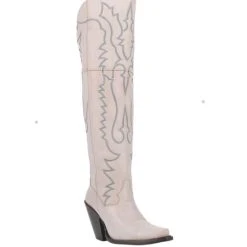 Flash Sale 😀 Dan Post 👩 Women's Loverfly Tall Western 🥾 Boots - Snip Toe White 🎁