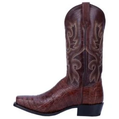 Cheapest 👏 Dan Post Men's Bayou Exotic Caiman Western 🥾 Boots - Square Toe Brown 👏 -western boots Shop unnamed file 436