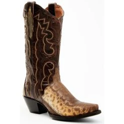 Cheap 🤩 Dan Post 👩 Women's Karung Exotic Snake Western 🥾 Boots - Snip Toe Brown ⭐