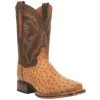 New ⭐ Dan Post Men's Kershaw Exotic Ostrich Skin Western 🥾 Boots - Broad Square Toe Tan ✨ -western boots Shop unnamed file 525