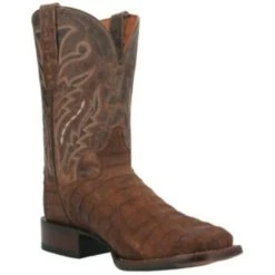 Cheap 😍 Dan Post Men's Caiman Mickey Western 🥾 Boots - Broad Square Toe Tan ✨