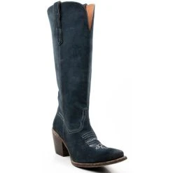 Cheapest 😀 Dan Post 👩 Women's Rebeca Western Tall Boot - Snip Toe Navy 😀