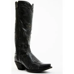 New ✔️ Dan Post 👩 Women's Daredevil Studded Tall Western 🥾 Boots - Snip Toe Black 🎉