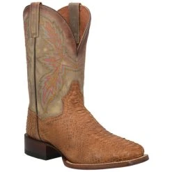 Wholesale 🛒 Dan Post Men's Dry Gulch Python Exotic 🥾 Boots - Broad Square Toe Tan 🌟