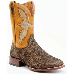 Buy 🤩 Dan Post Men's Exotic Huachinago Fish Western 🥾 Boots - Broad Square Toe Brown ❤️