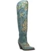 Budget 🌟 Dan Post 👩 Women's Flower Child Tall 🥾 Boots - Snip Toe Turquoise 💯