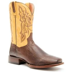 Cheapest 😍 Dan Post Men's Exotic Snake Western 🥾 Boots - Broad Square Toe Brown 🔥