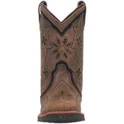 Best Sale 👏 Dan Post 👧 Girls' Posey Floral Inlay Western 🥾 Boots - Broad Square Toe Honey ✔️ -western boots Shop unnamed file 770