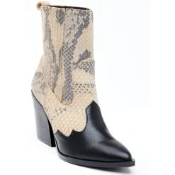 Best Sale 🔔 Dan Post 👩 Women's Snake Print Fashion Booties - Snip Toe Black ✔️