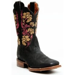 Discount 🛒 Dan Post 👩 Women's Asteria Floral Western 🥾 Boots - Square Toe Black 🔥