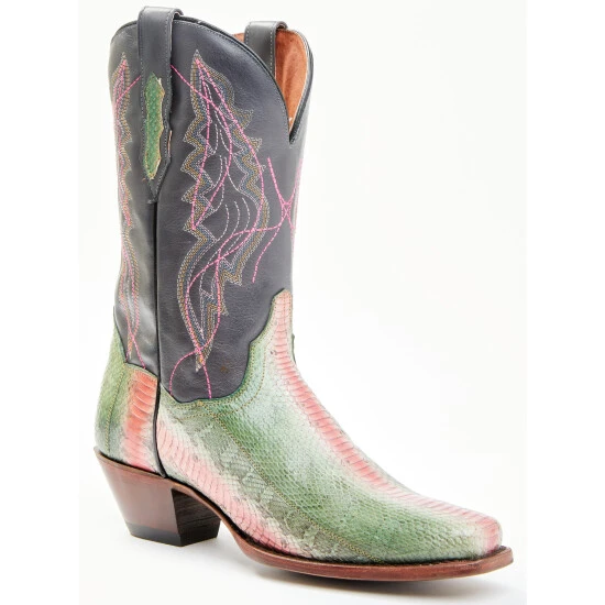 Brand new ❤️ Dan Post 👩 Women's Exotic Watersnake Skin Western 🥾 Boots - Broad Square Toe Green 🌟 3 Brand new ❤️ Dan Post 👩 Women's Exotic Watersnake Skin Western 🥾 Boots - Broad Square Toe Green 🌟