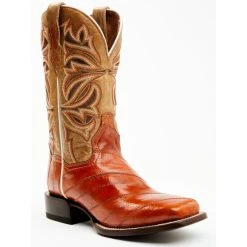 Best Sale 🎉 Dan Post 👩 Women's Peanut Exotic Eel Western Boot - Broad Square Toe Brown 🎉