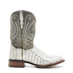 Best Sale 🎁 Dan Post Men's Charcoal Exotic Caiman Belly Western 🥾 Boots - Broad Square Toe Cream 👍 -western boots Shop unnamed file 960
