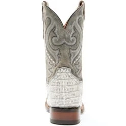 Best Sale 🎁 Dan Post Men's Charcoal Exotic Caiman Belly Western 🥾 Boots - Broad Square Toe Cream 👍 -western boots Shop unnamed file 963