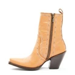 Flash Sale 🎁 Dan Post 👩 Women's Tan Zipper Western Booties - Snip Toe ✔️ -western boots Shop unnamed file 997